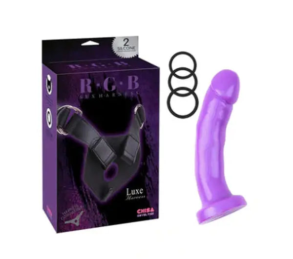 Arnés con Dildo Suave Morado La Maleta Rosada