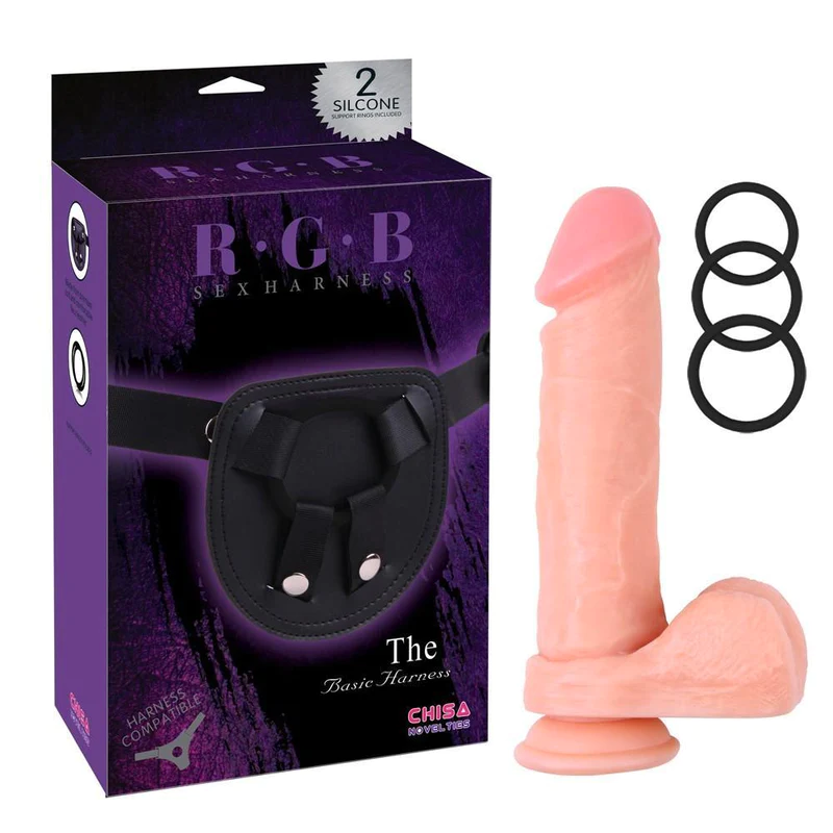 Arnés Realista con Anillos Graduables - La Maleta Rosada Sex Shop