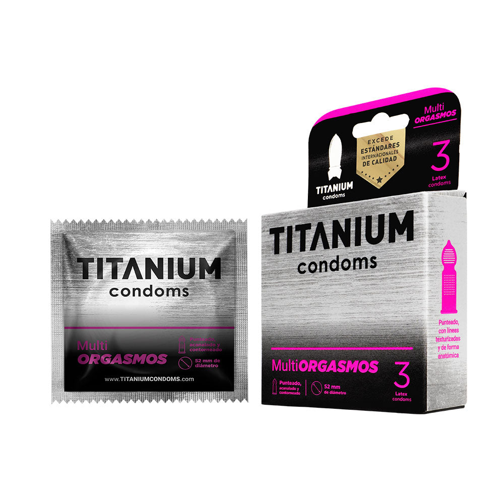 Condones Titanium Multiorgasmos x3 La Maleta Rosada