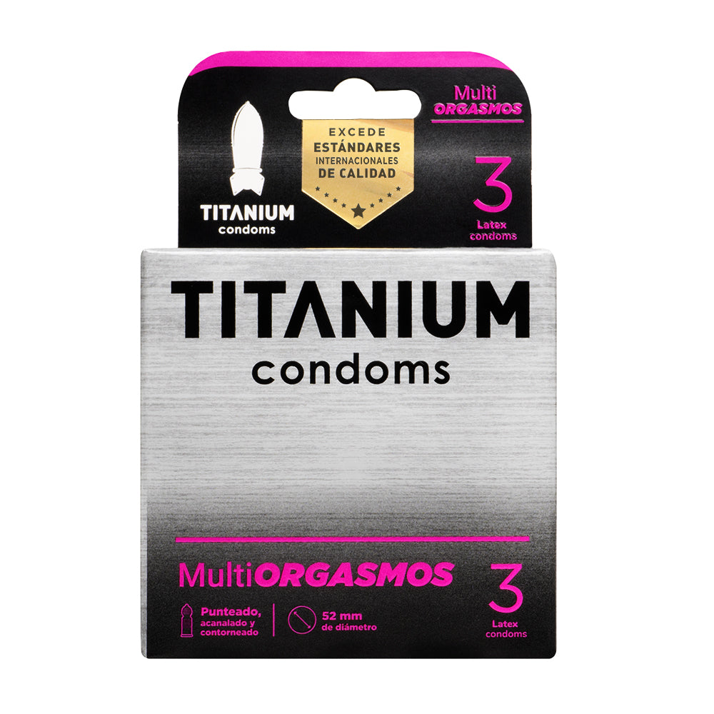 Condones Titanium Multiorgasmos x3 La Maleta Rosada