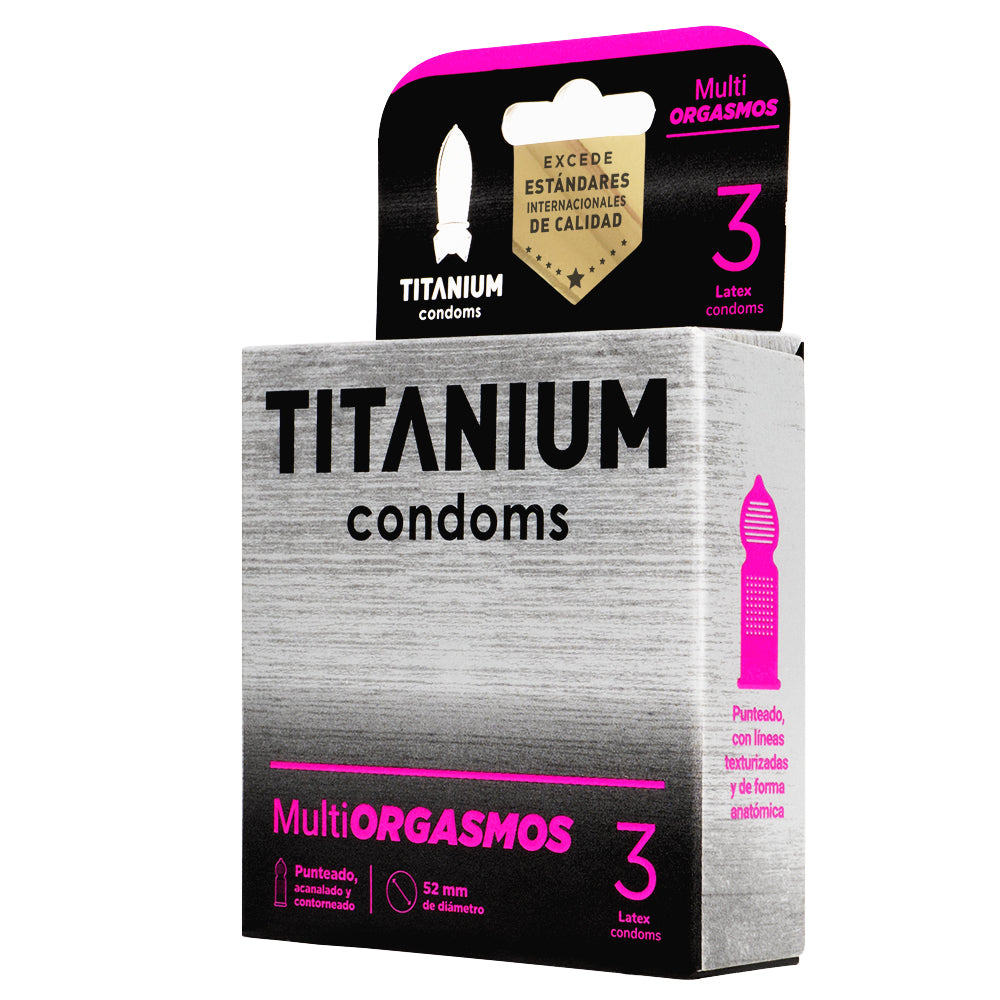 Condones Titanium Multiorgasmos x3 La Maleta Rosada