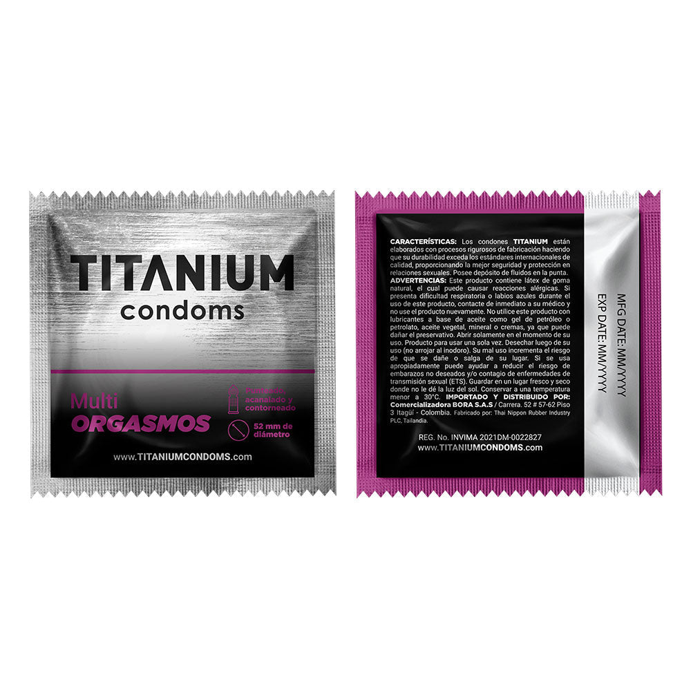 Condones Titanium Multiorgasmos x3 La Maleta Rosada