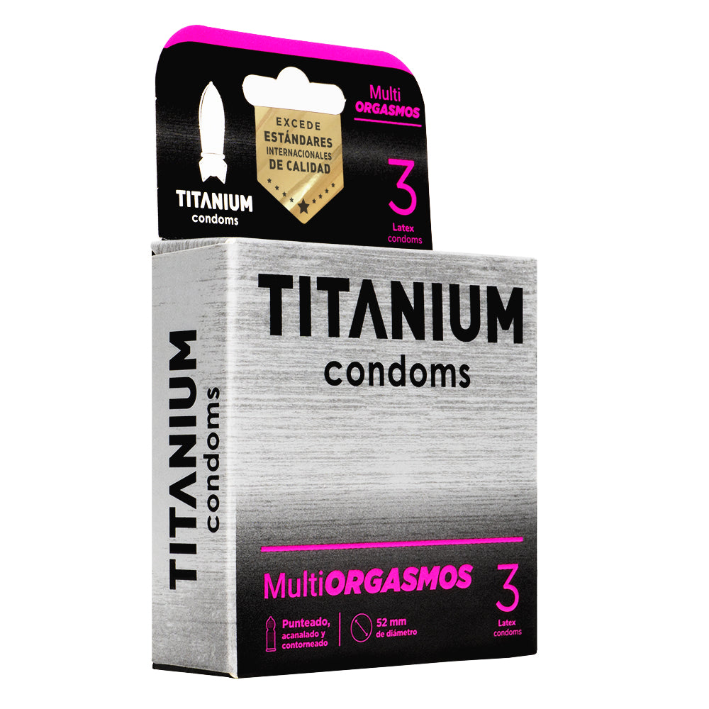 Condones Titanium Multiorgasmos x3 La Maleta Rosada