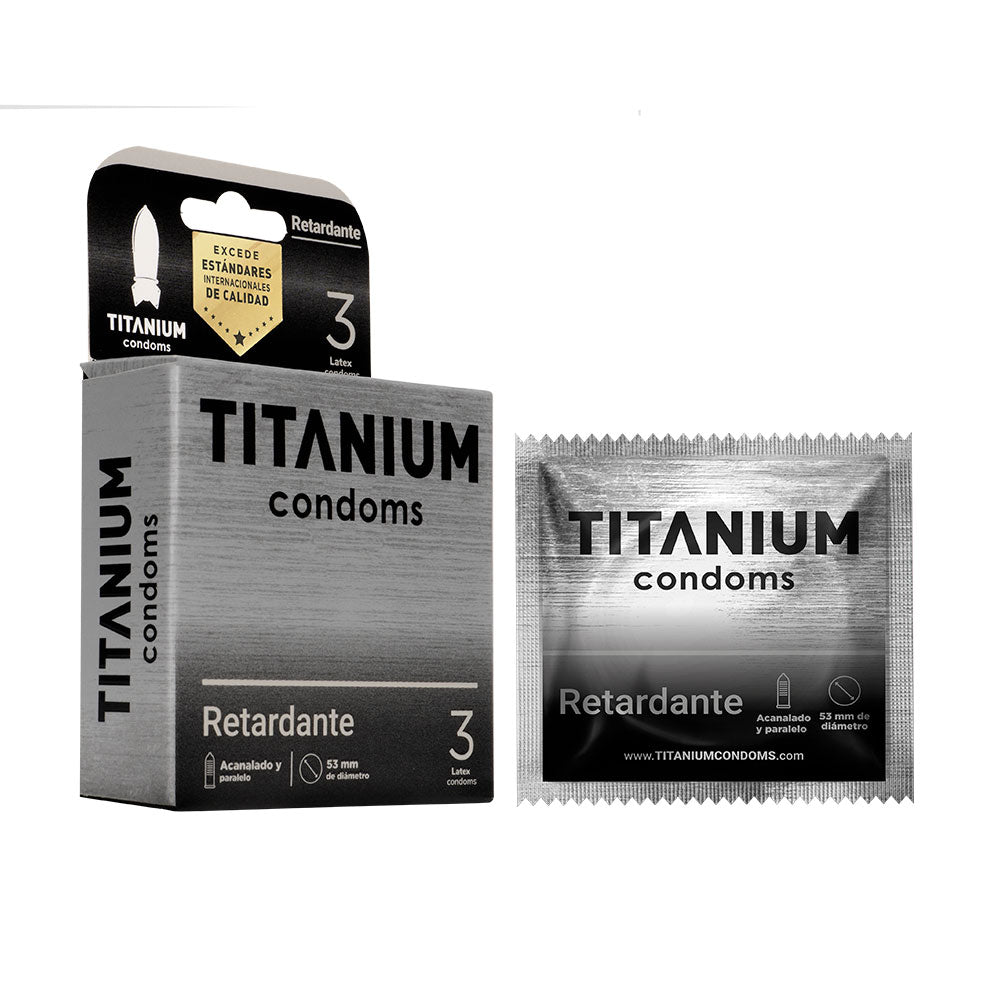 Condones Titanium Retardante x3 La Maleta Rosada