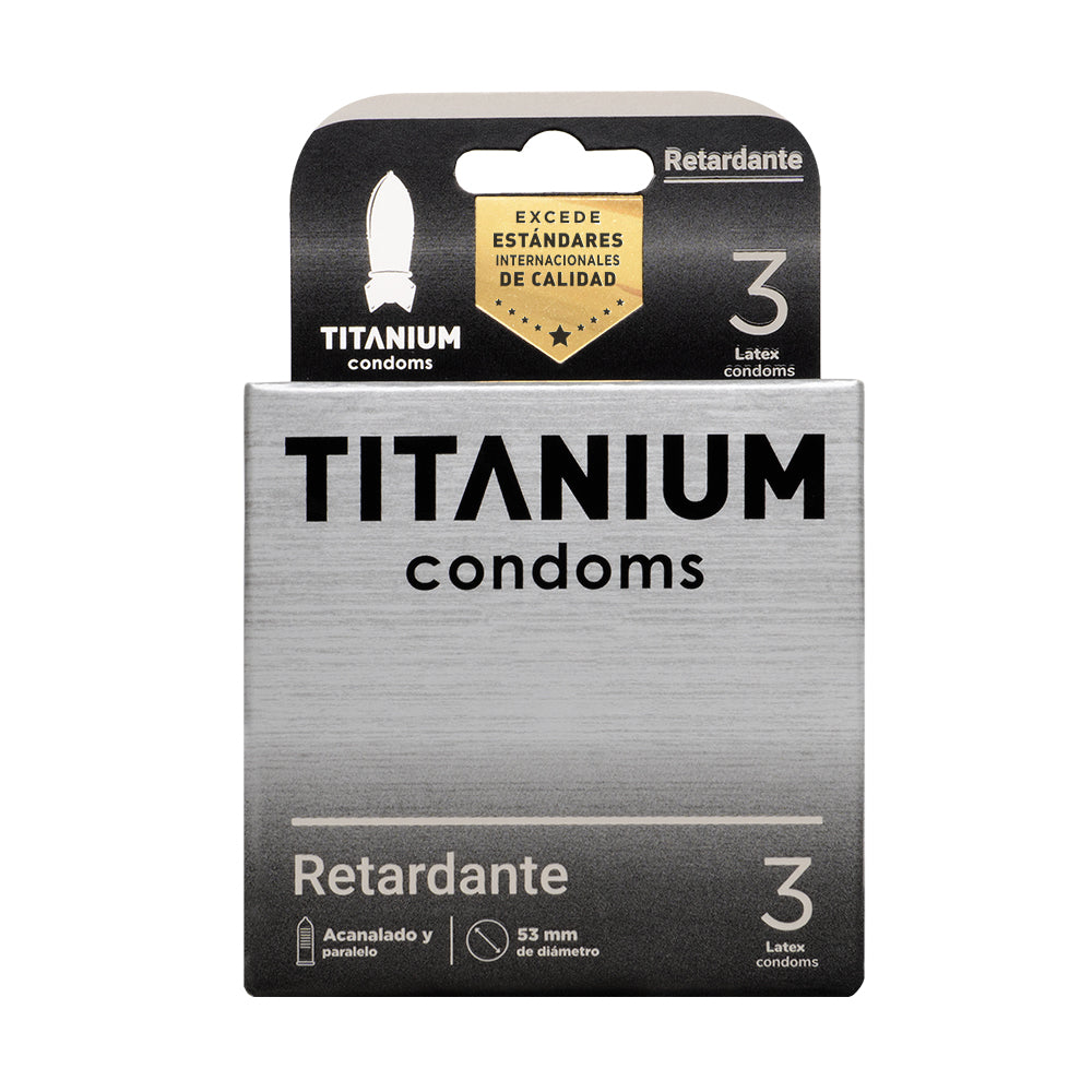 Condones Titanium Retardante x3 La Maleta Rosada