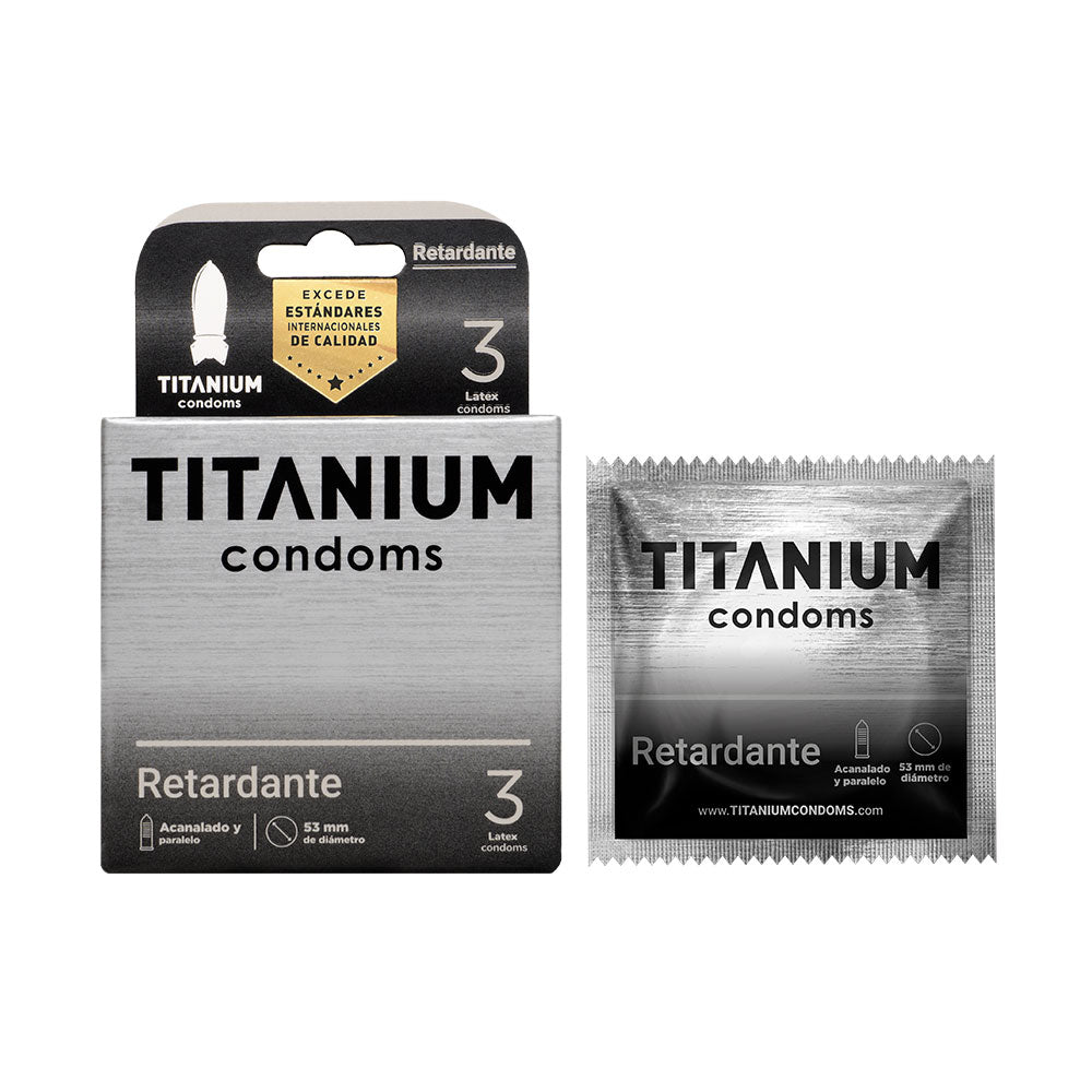 Condones Titanium Retardante x3 La Maleta Rosada