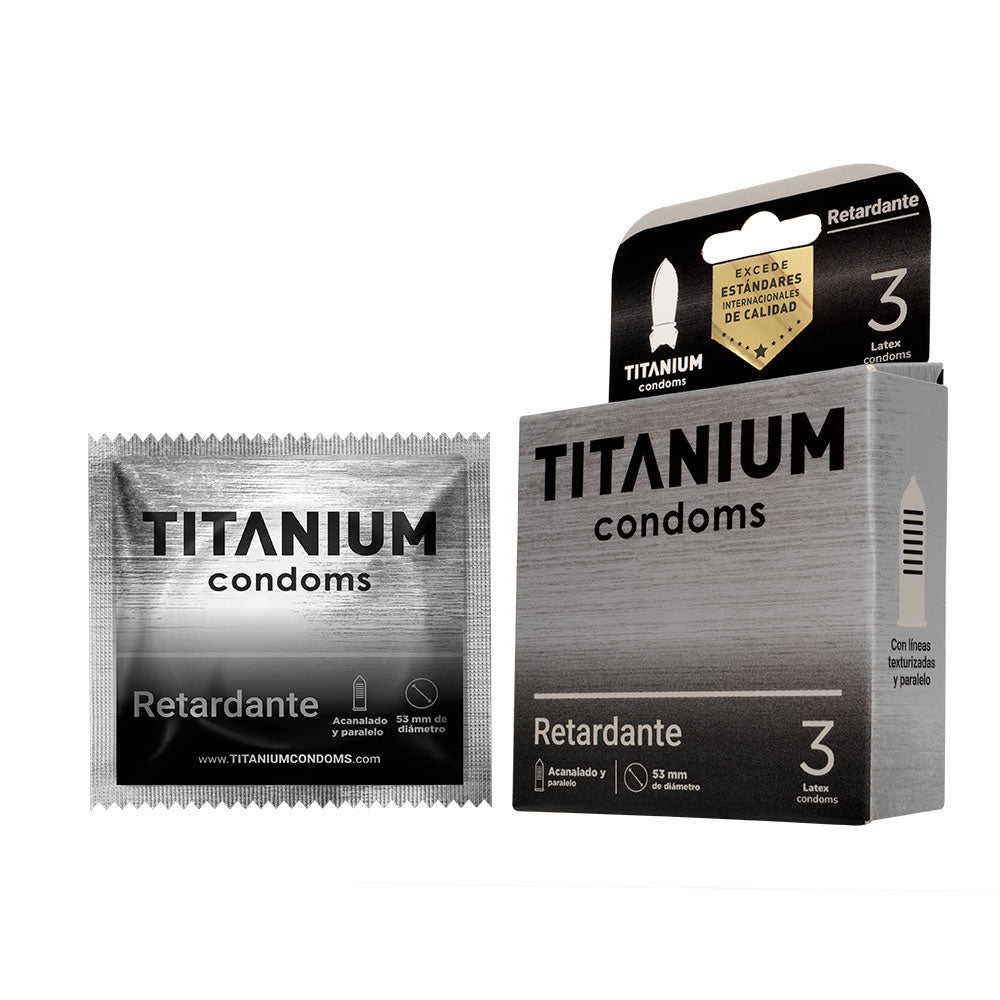 Condones Titanium Retardante x3 La Maleta Rosada