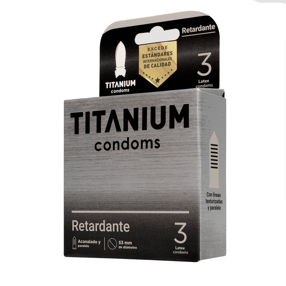 Condones Titanium Retardante x3 La Maleta Rosada