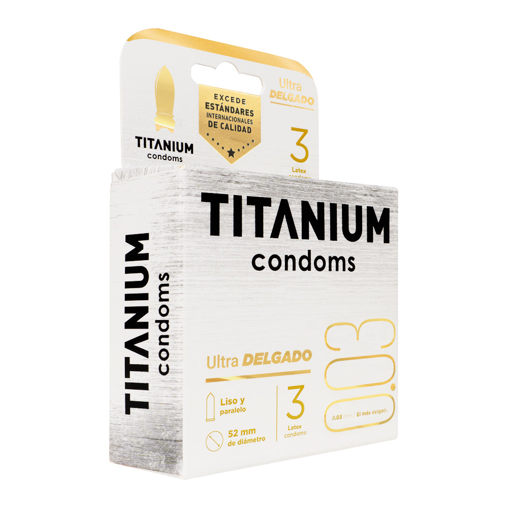 Condones Titanium Ultra Delgados x3 La Maleta Rosada