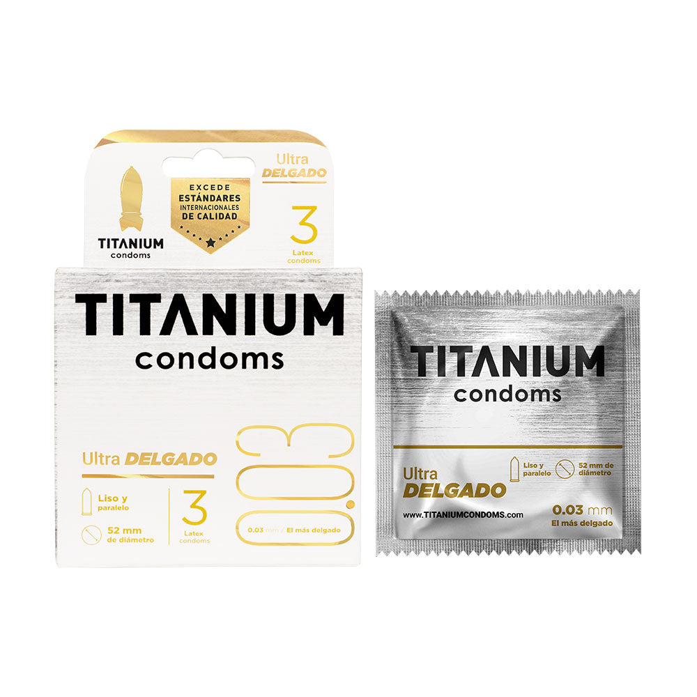 Condones Titanium Ultra Delgados x3 La Maleta Rosada