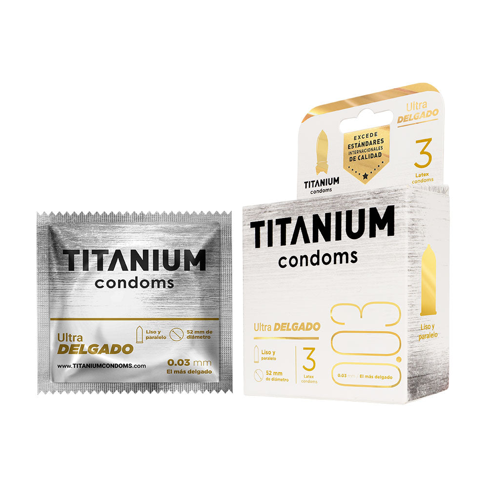 Condones Titanium Ultra Delgados x3 La Maleta Rosada