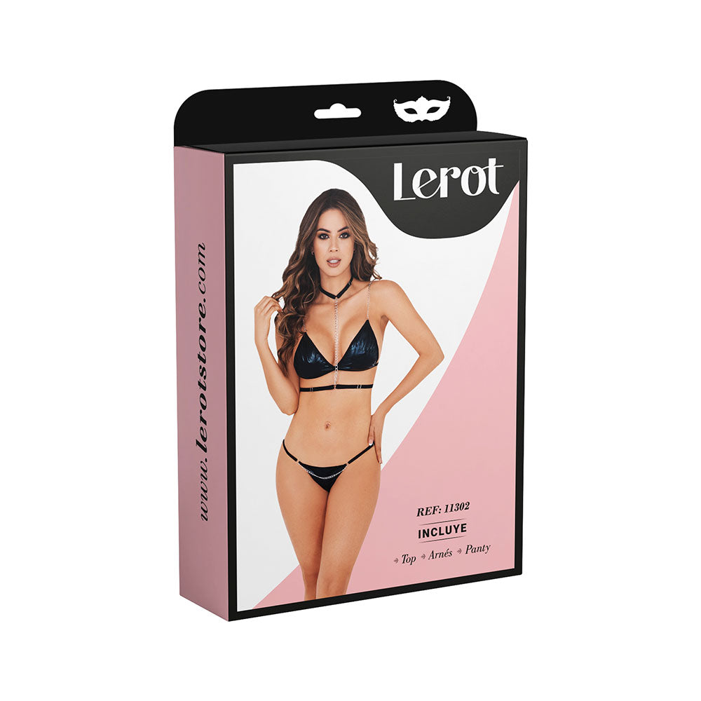 Conjunto Lencería Ambar Negro - La Maleta Rosada Lencería Erótica