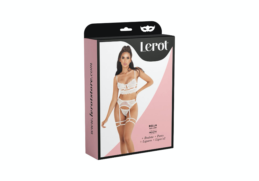 Conjunto Lencería Bella Marfil Blanco - La Maleta Rosada Lencería Erótica