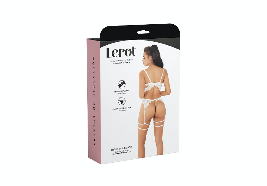 Conjunto Lencería Bella Marfil Blanco - La Maleta Rosada Lencería Sexy
