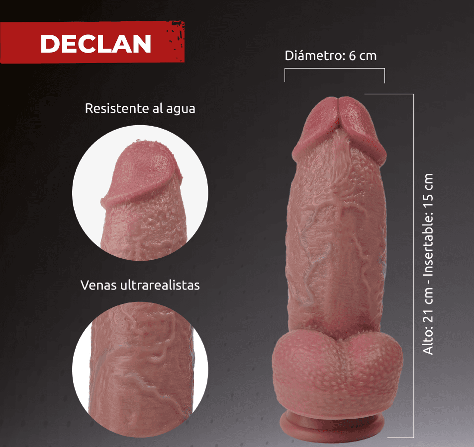 Dildo Hiper Realista Declan - La Maleta Rosada Tienda Sexual