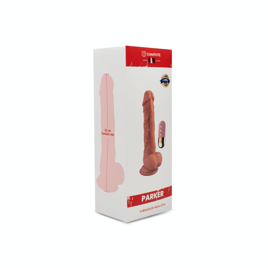 Dildo Vibrador Realista Parker 20 cm con Rotación - La Maleta Rosada Consolador Vibrador