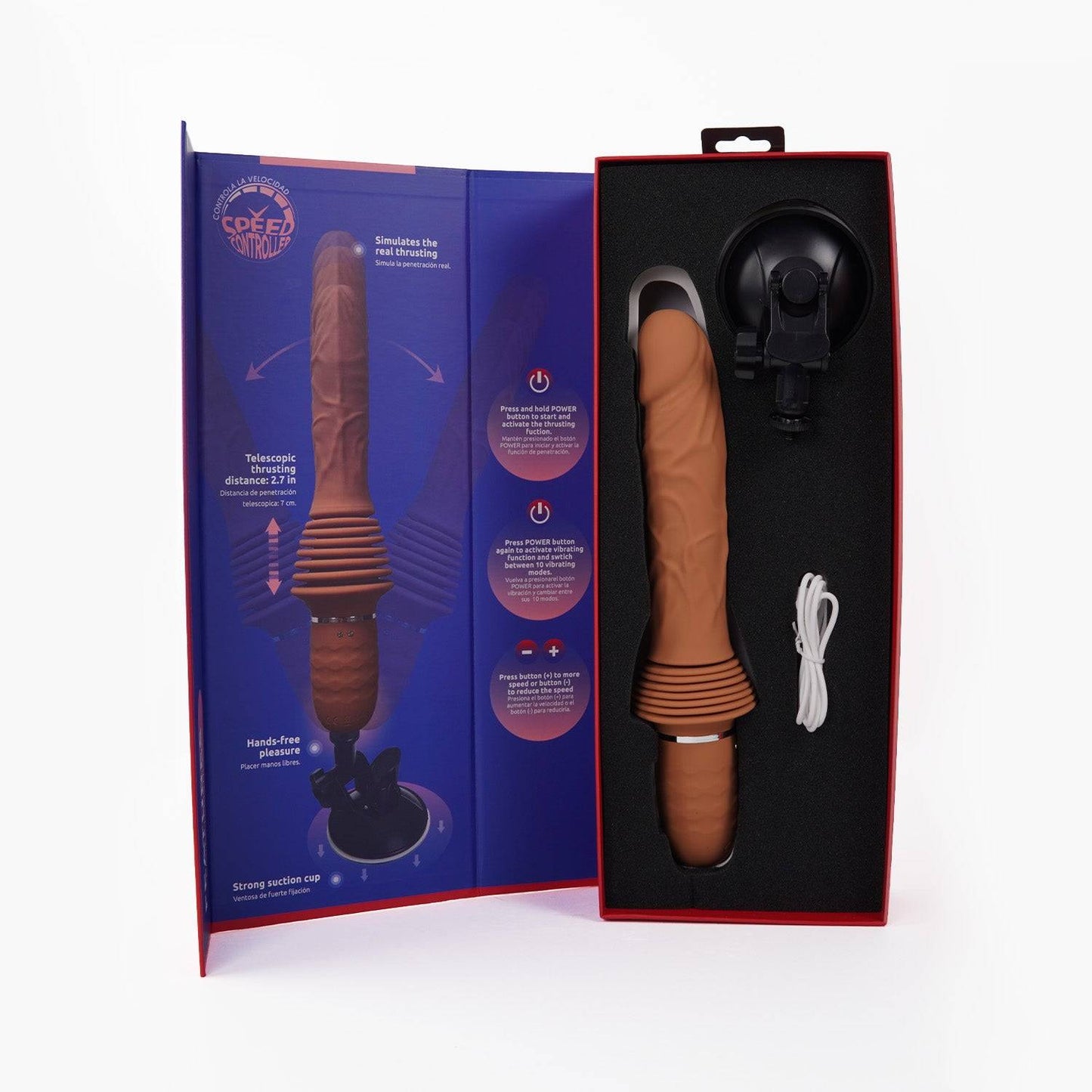 Dildo Vibrador Realista con Empuje Flexia - La Maleta Rosada Tienda Erótica