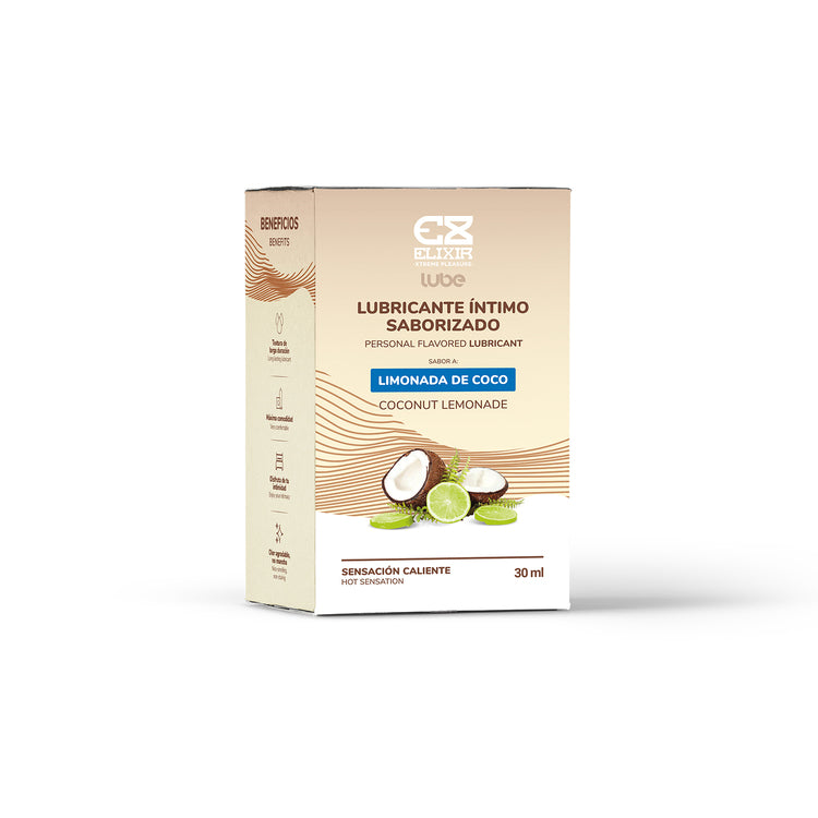 Lubricante Caliente Elixir Sabor a Limonada de Coco 30ml - La Maleta Rosada Juguetes Sexuales