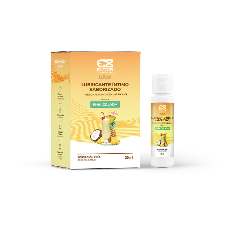 Lubricante Frío Elixir Sabor a Piña Colada 30ml - La Maleta Rosada Juguetes para Adulto
