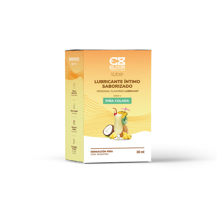 Lubricante Frío Elixir Sabor a Piña Colada 30ml - La Maleta Rosada Tienda para Adultos