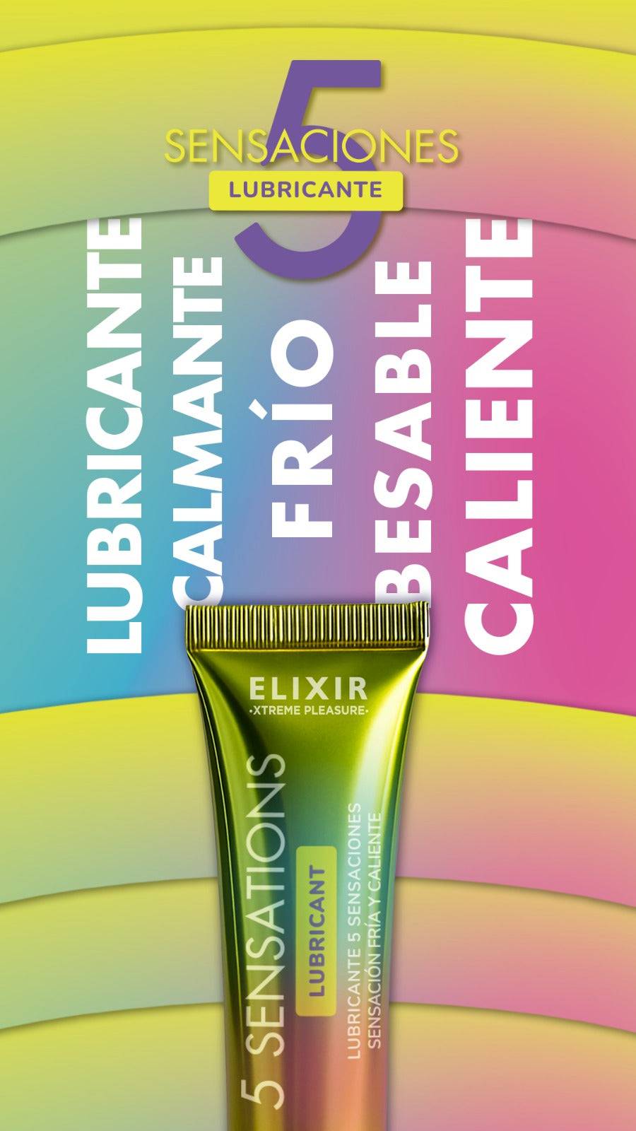Lubricante 5 Sensaciones Elixir - La Maleta Rosada Gel Sexual