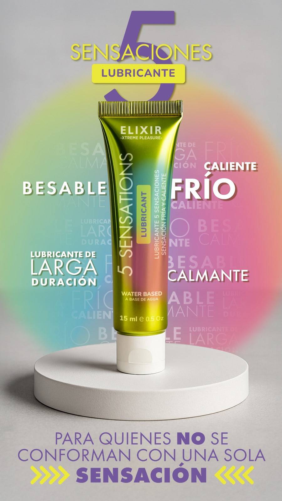 Lubricante 5 Sensaciones Elixir - La Maleta Rosada Tienda Erótica