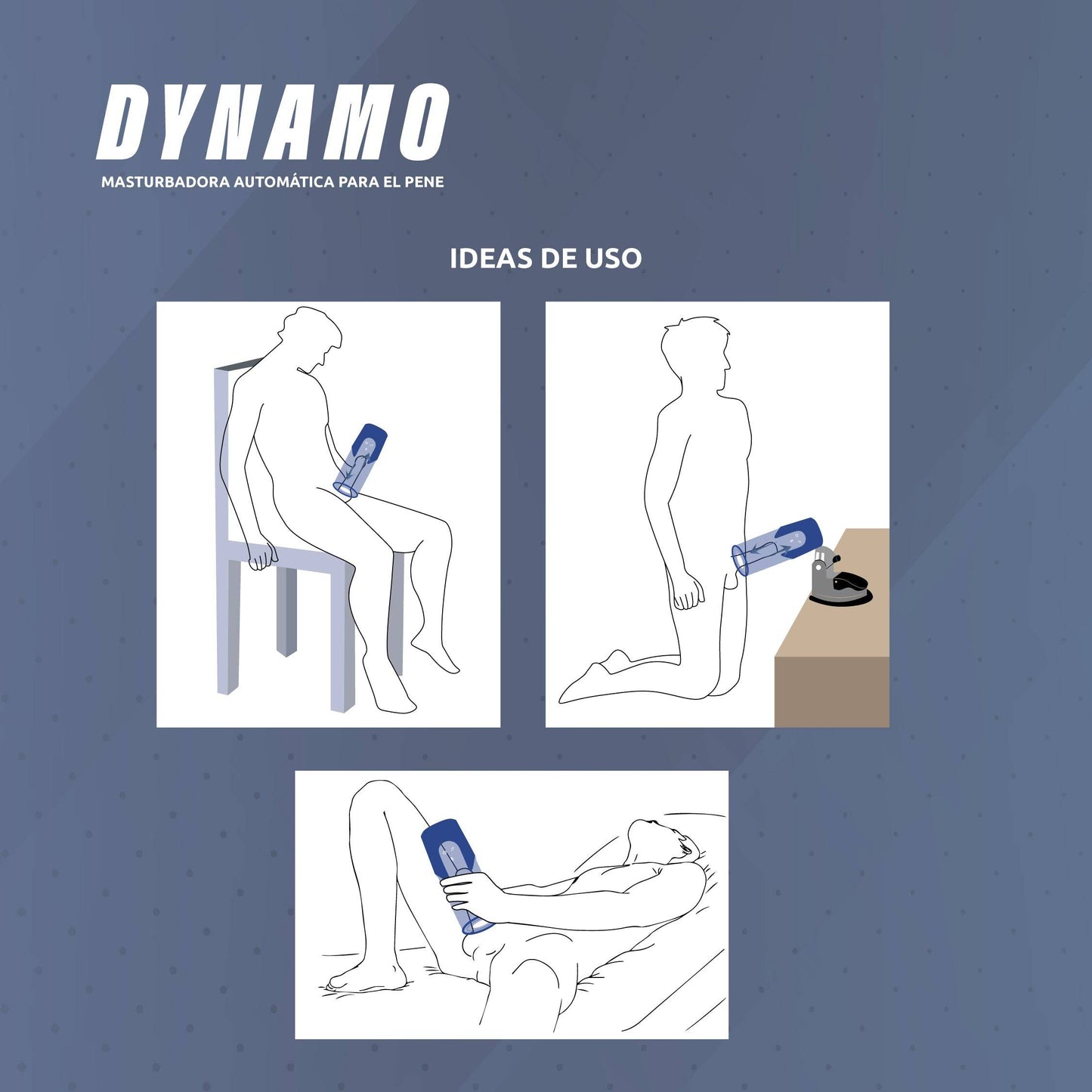 Masturbador Masculino con Rotación y Empuje Dynamo - La Maleta Rosada Juguetes Sexuales Masculinos