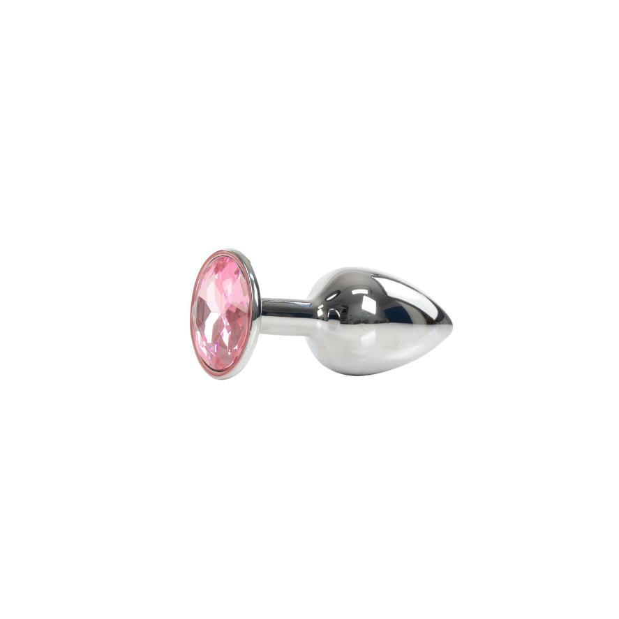 Plug Anal Metálico con Joya Talla S – La Maleta Rosada Juguetes Sexuales