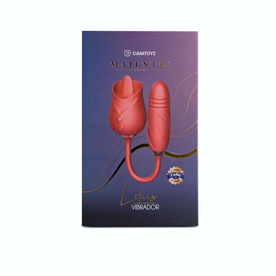 Vibrador Lotus con Lengua y Bala La Maleta Rosada