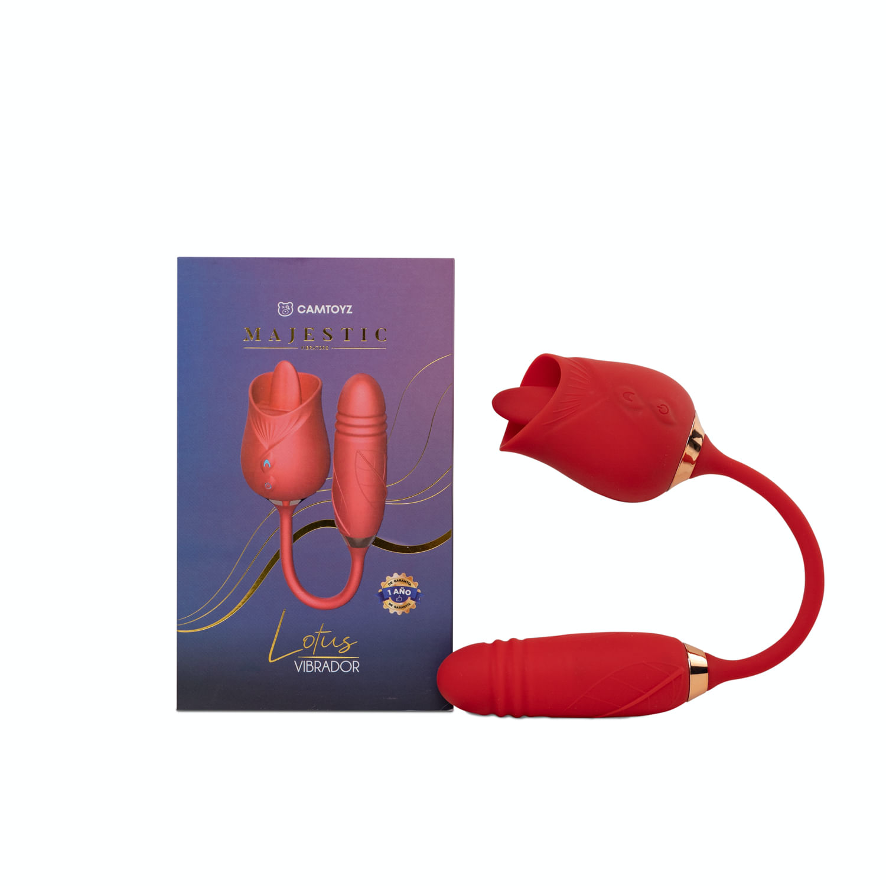 Vibrador Lotus con Lengua y Bala La Maleta Rosada