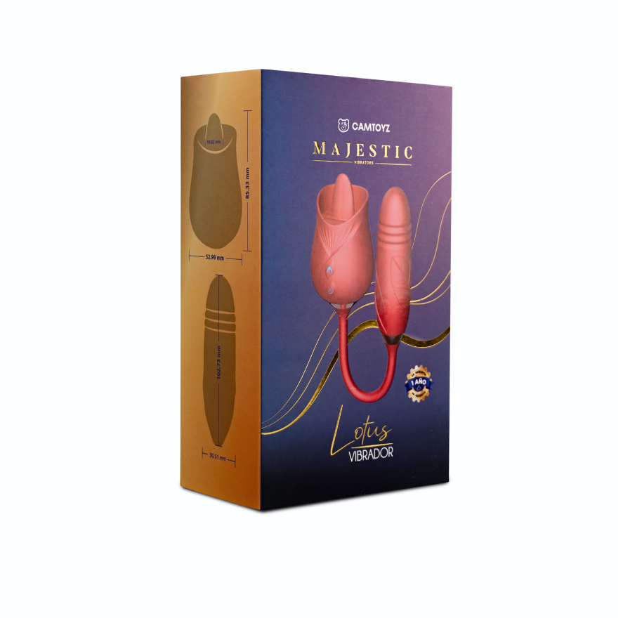 Vibrador Lotus con Lengua y Bala La Maleta Rosada