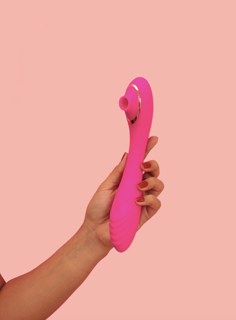 Vibrador y Succionador CLITO - La Maleta Rosada Juguetes Sexuales