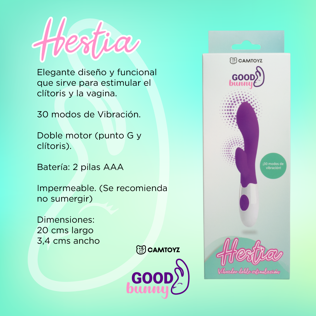Vibrador Conejo Hestia - La Maleta Rosada Vibrador Femenino