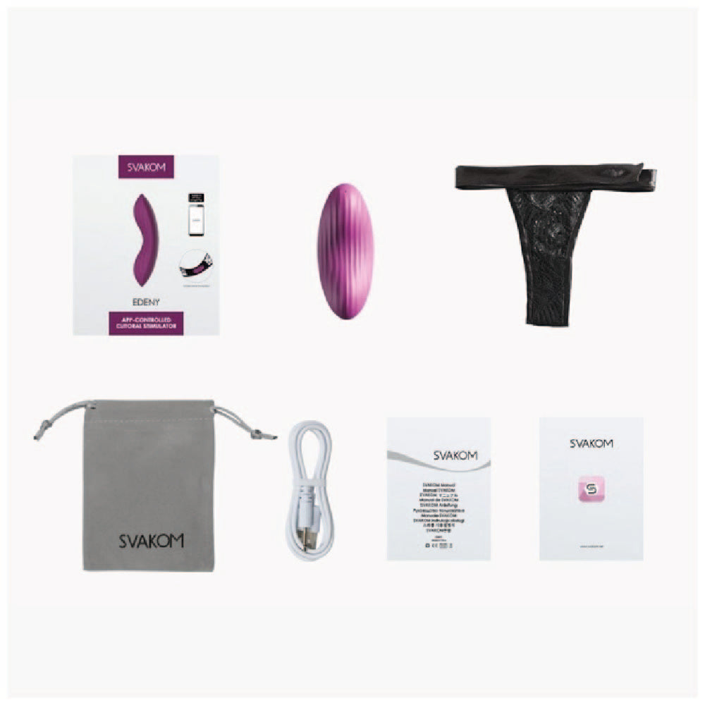 Vibrador Portable Svakom Edeny con Tanga y App - La Maleta Rosada Vibrador Interactivo