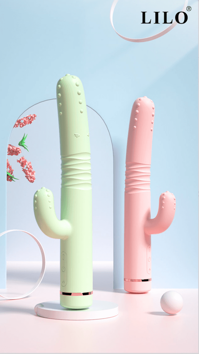 Vibrador Conejo We Love Cactus con Empuje y Calor - La Maleta Rosada Conejo Vibrador