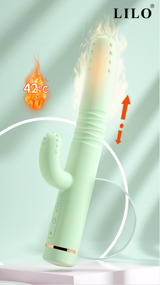 Vibrador Conejo We Love Cactus con Empuje y Calor - La Maleta Rosada Vibrador Doble