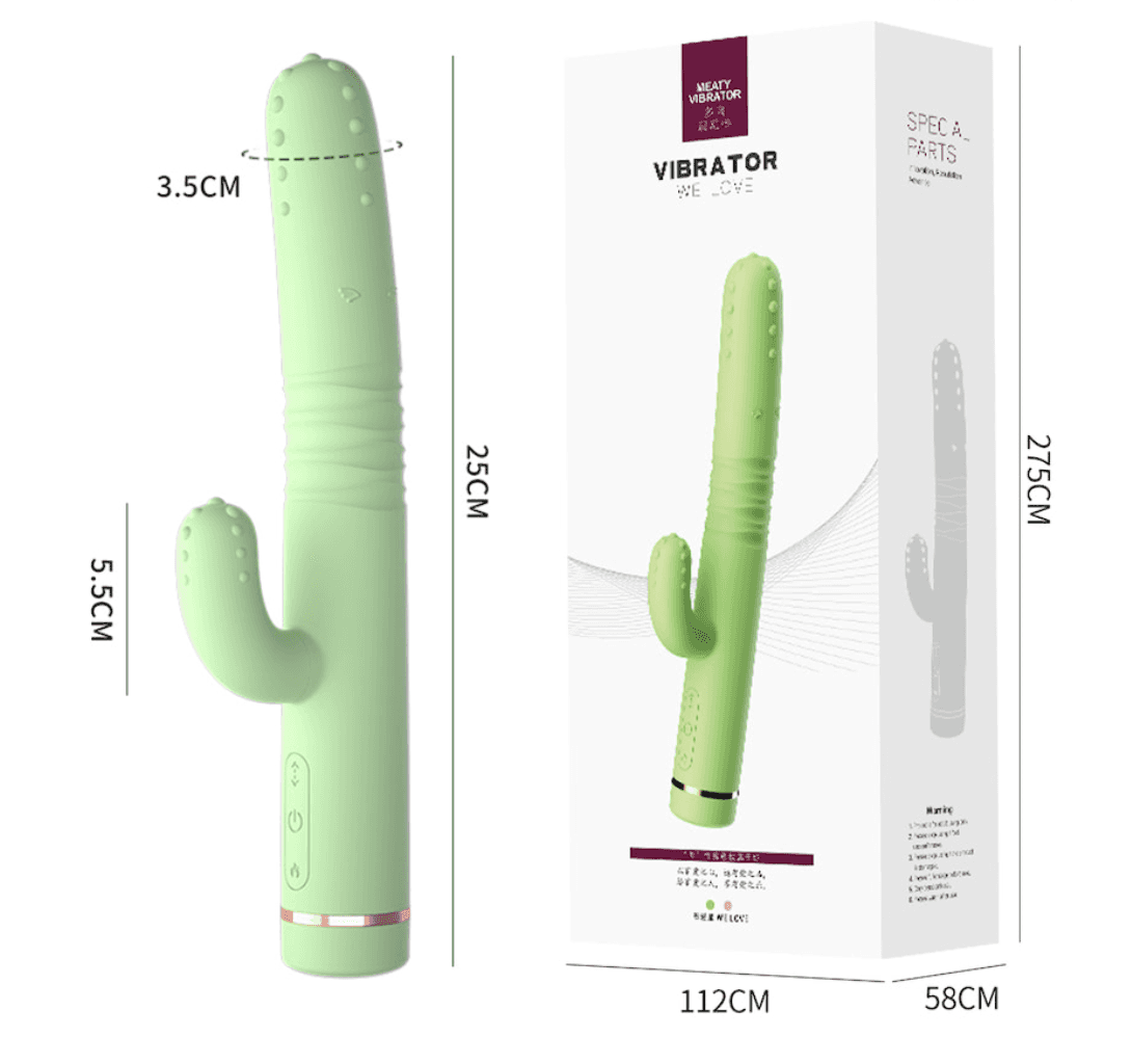 Vibrador Conejo We Love Cactus con Empuje y Calor - La Maleta Rosada Vibrador Femenino
