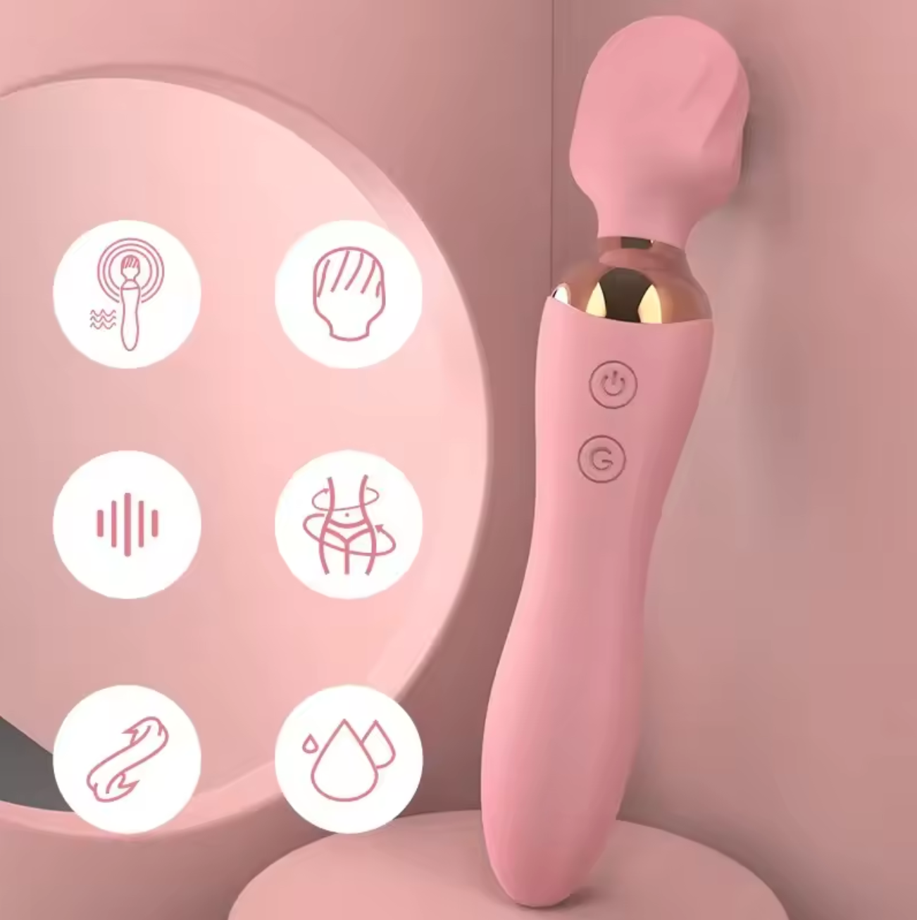 Vibrador Masajeador 2 en 1 con Calor - La Maleta Rosada Tienda Erótica