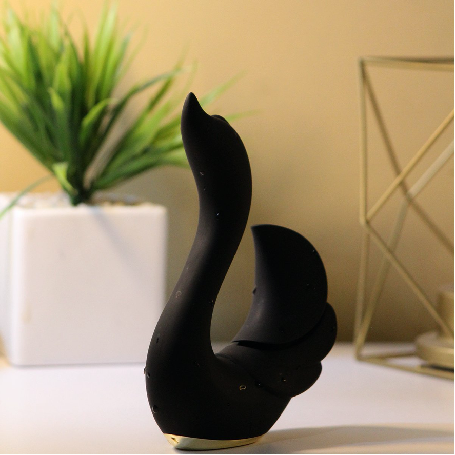 Vibrador y Succionador Cisne Negro - La Maleta Rosada Tienda Erótica