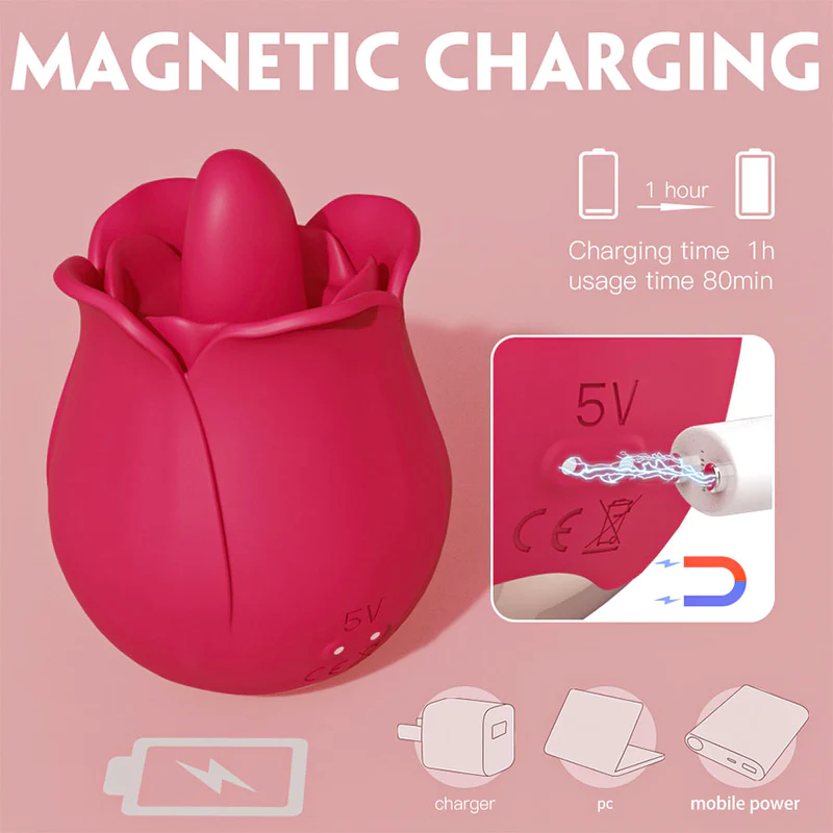 Vibrador con Lengua Rose Pro 4 - La Maleta Rosada Estimulador de Clítoris