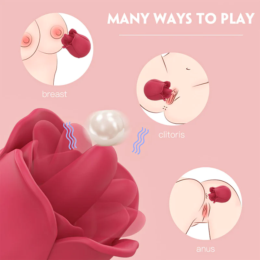 Vibrador con Lengua Rose Pro 4 - La Maleta Rosada Vibrador Femenino
