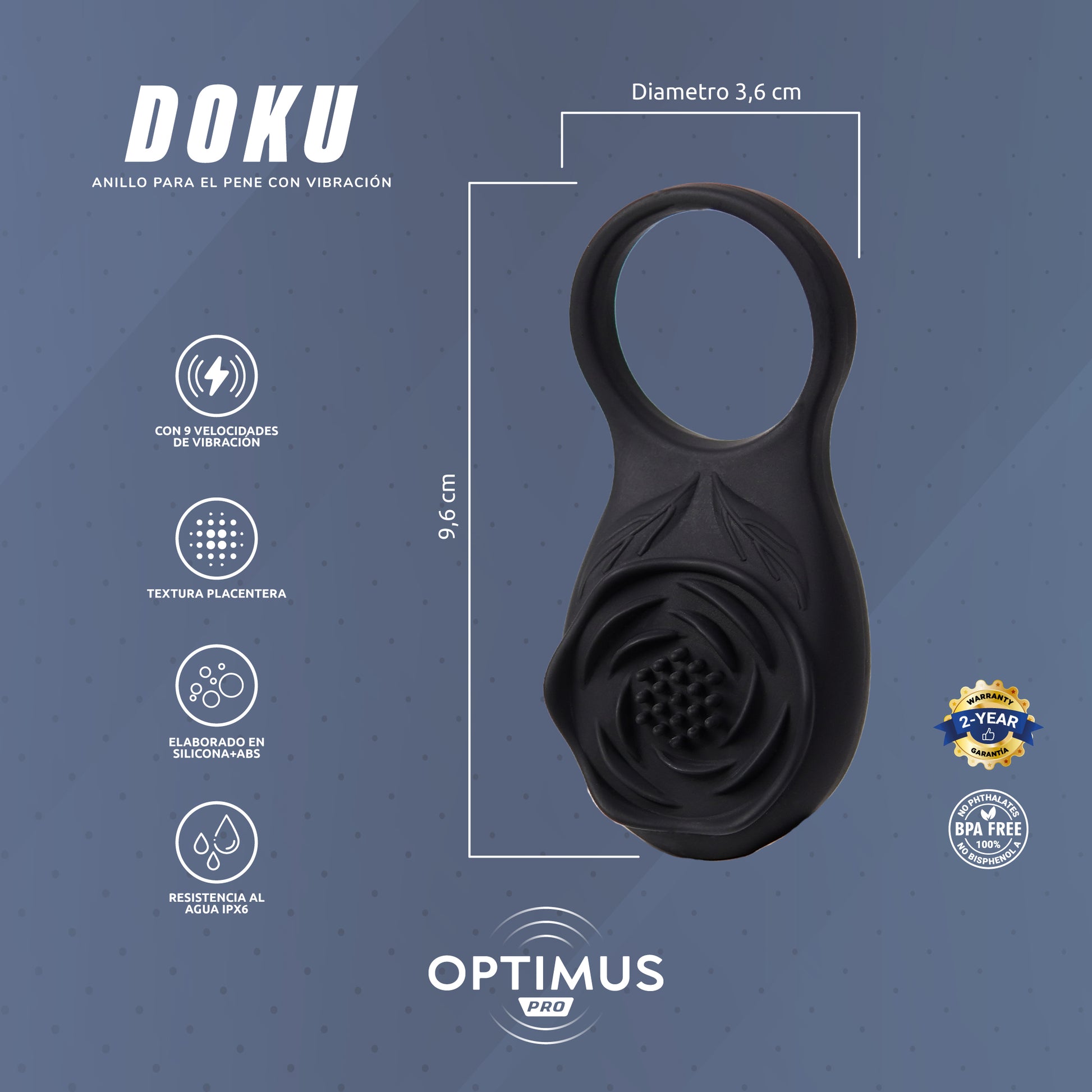 Anillo Vibrador con App Doku - La Maleta Rosada Vibrador para el Pene