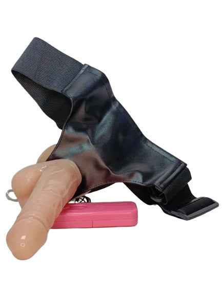 Arnés Realista con Vibración Quality 15.5 cm - La Maleta Rosada Sex Shop