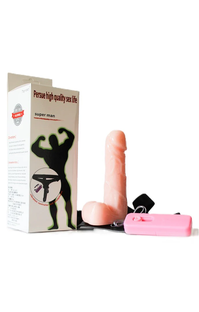 Arnés Realista con Vibración Quality 15.5 cm - La Maleta Rosada Sex Shop