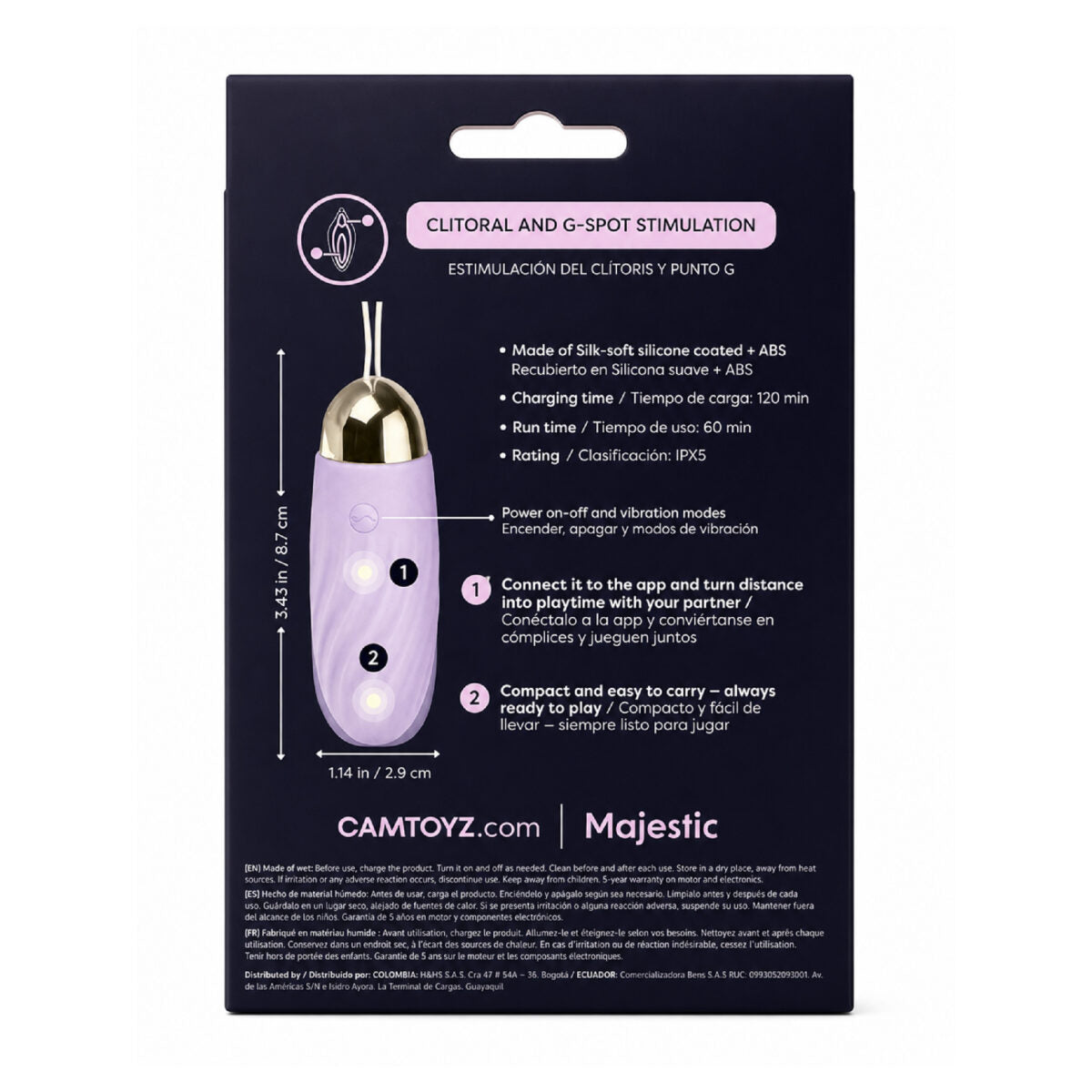 Bala Vibradora con App Elenor - La Maleta Rosada Huevo Vibrador