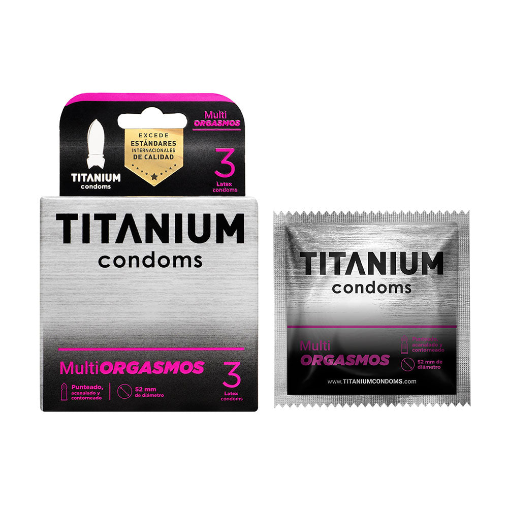 Condones Titanium Multiorgasmos x3 La Maleta Rosada