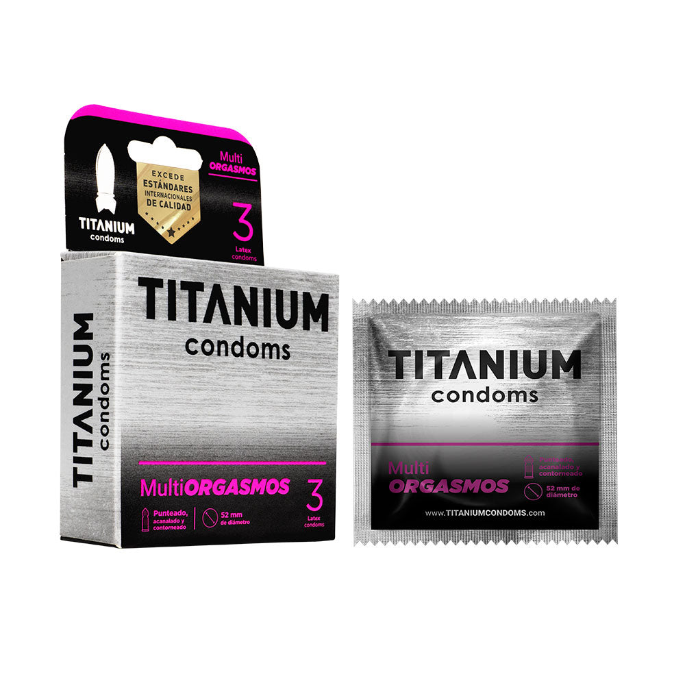 Condones Titanium Multiorgasmos x3 La Maleta Rosada