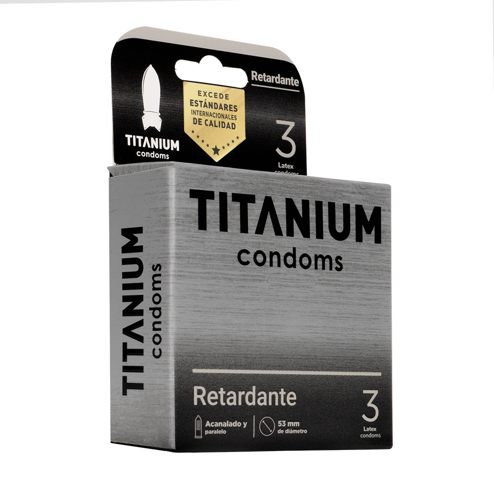 Condones Titanium Retardante x3 La Maleta Rosada