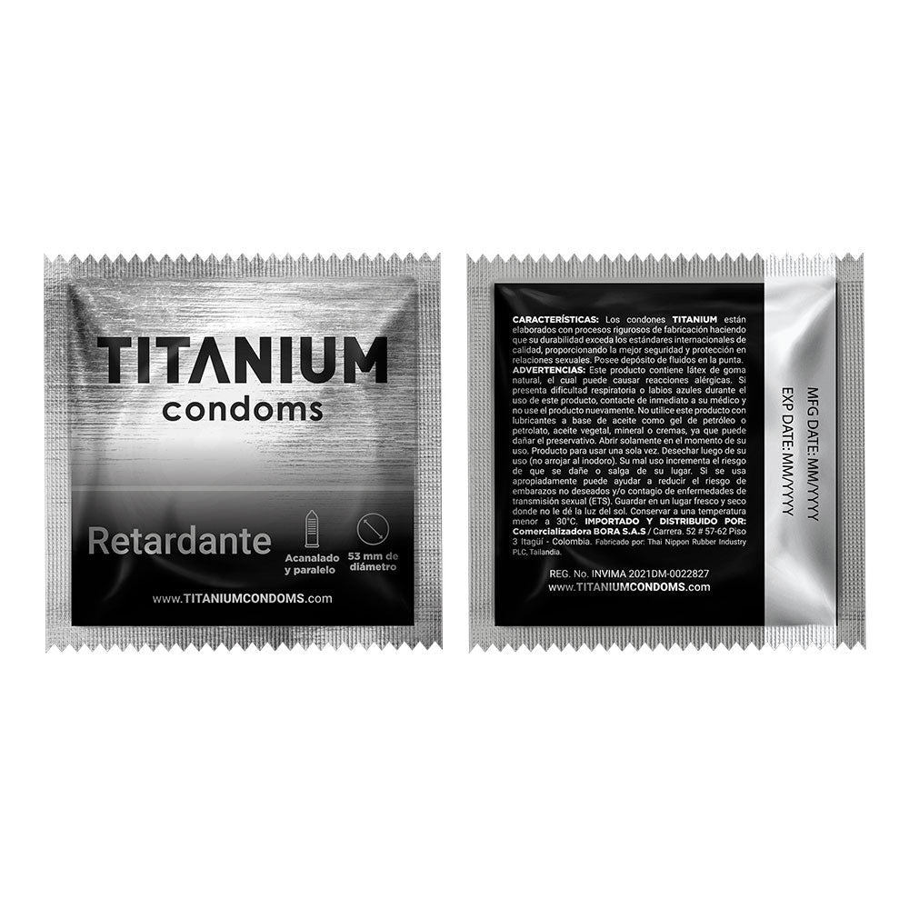 Condones Titanium Retardante x3 La Maleta Rosada