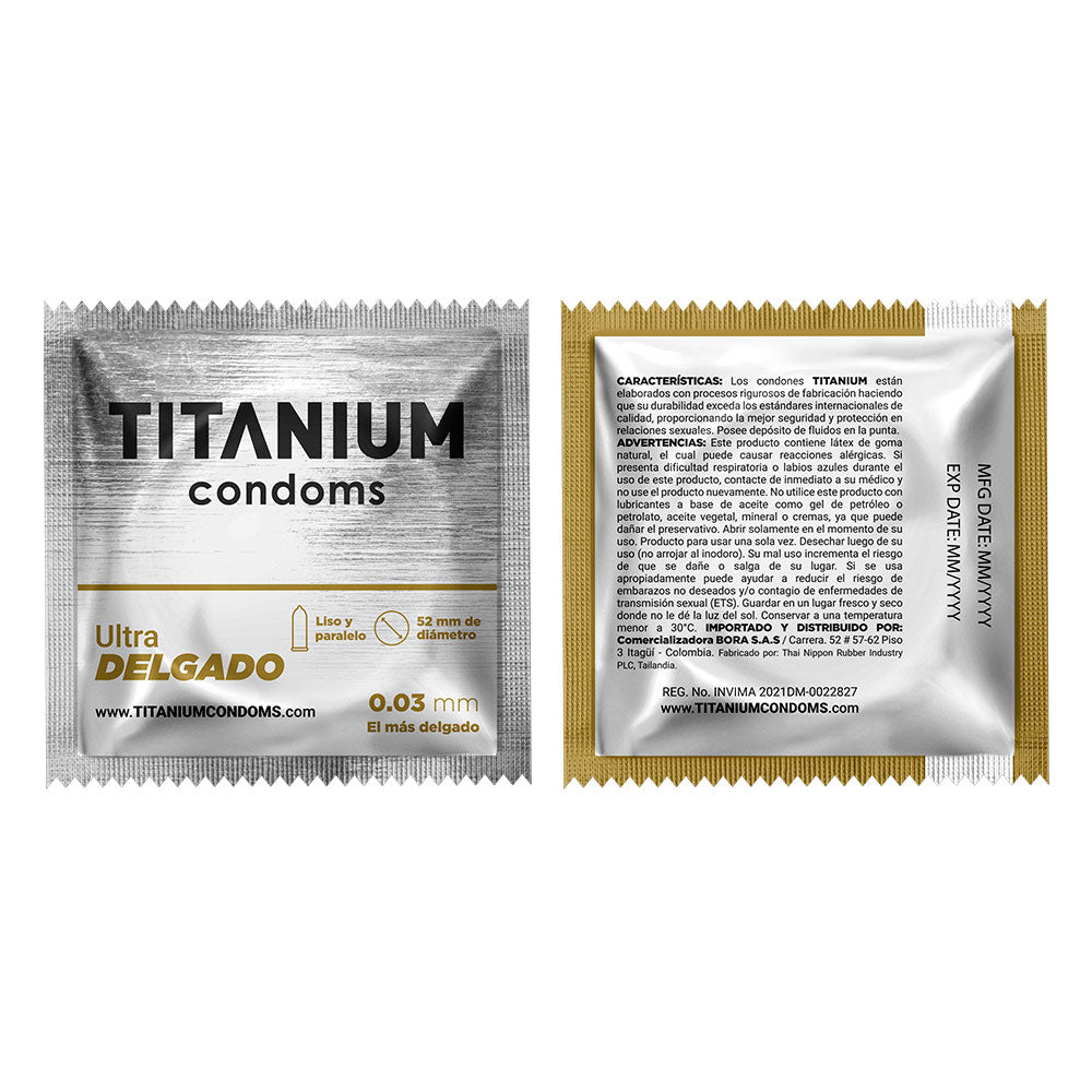 Condones Titanium Ultra Delgados x3 La Maleta Rosada